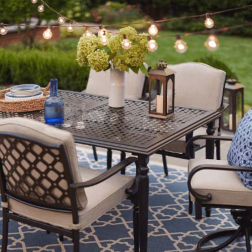 Dinette set with patio lights