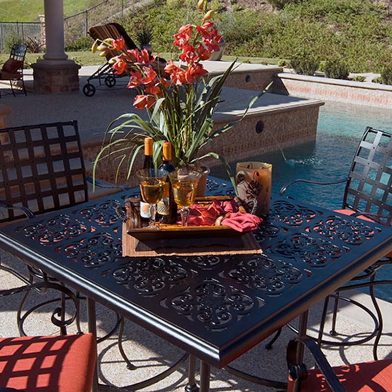 Dinette Set with Flower arrangement form California Backyard