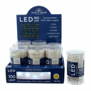 100 Light Cool White Led Connectable Clear Wire Light Set