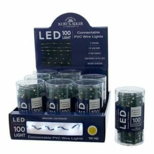 100 Light Cool White Led Connectable Green Wire Light Set
