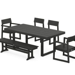 Edge 6 Piece Dining Set With Bench